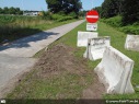 Werken kruispunt Cosmos Zelzate, fietspad richting Zelzate blokkade opzij geschoven